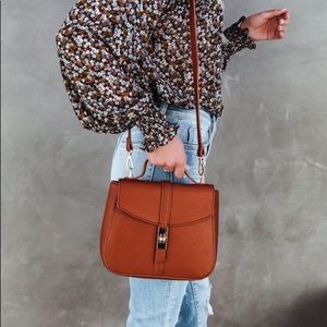 Vici Ramona Faux Leather Crossbody Handbag- Cognac